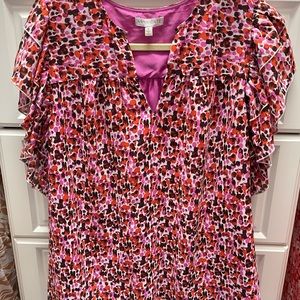 Anna Cate blouse. Multi-pink. Quality fabric and lined